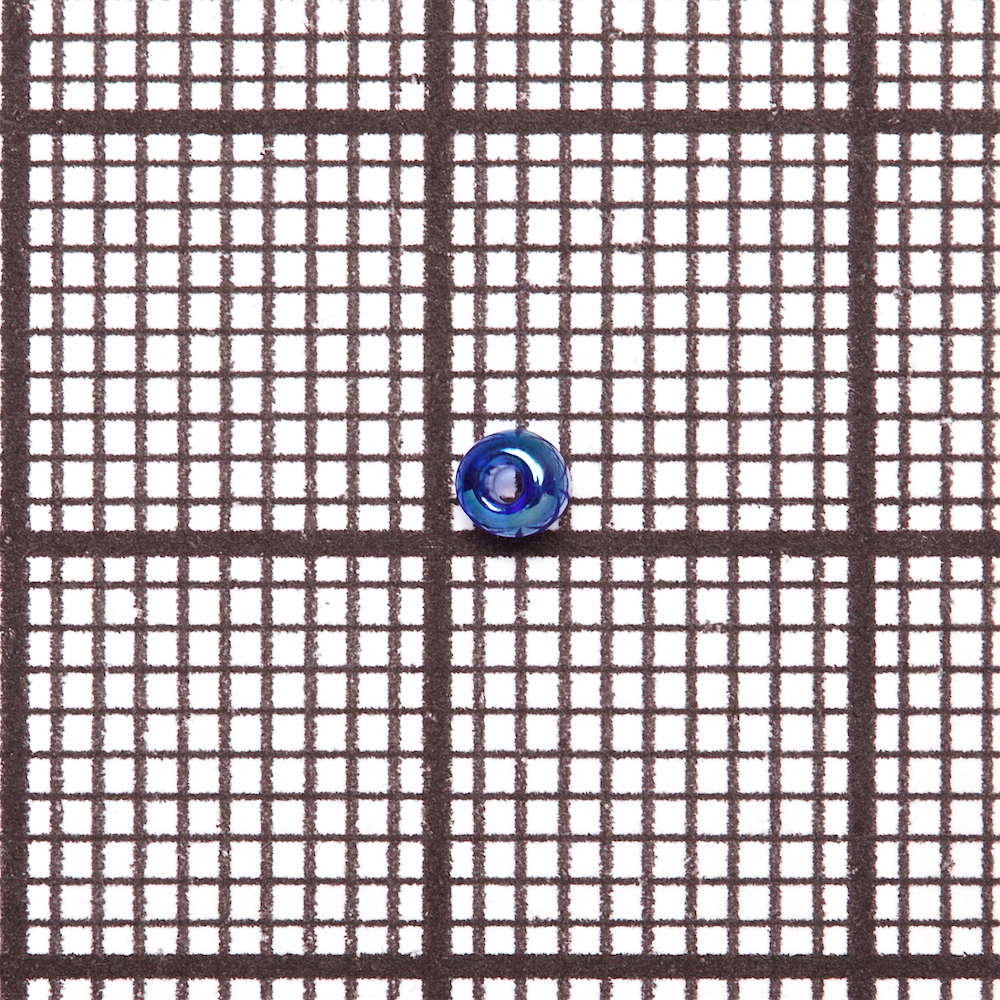 Бисер круглый мелкий 12 (1,8 мм) синий прозрачный радужный 9595
