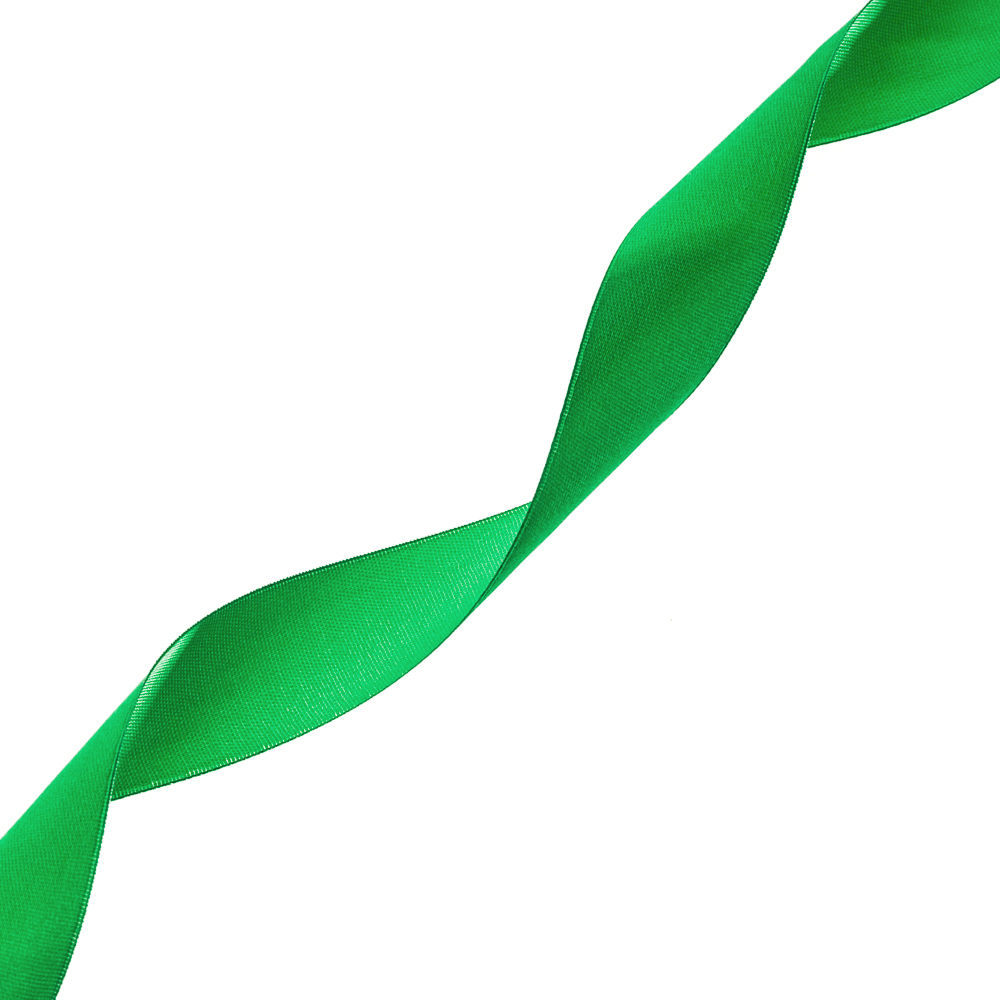 Стрічка атласна 25 мм зелена 1 метр