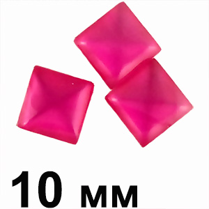 Пластиковые кабошоны розовый выпуклый квадрат 10 мм