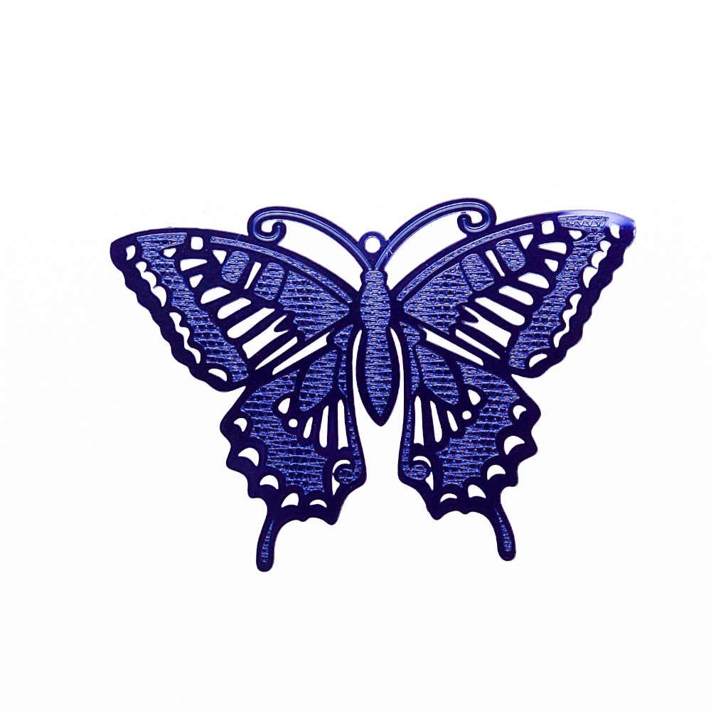 Кулон металлический синяя бабочка