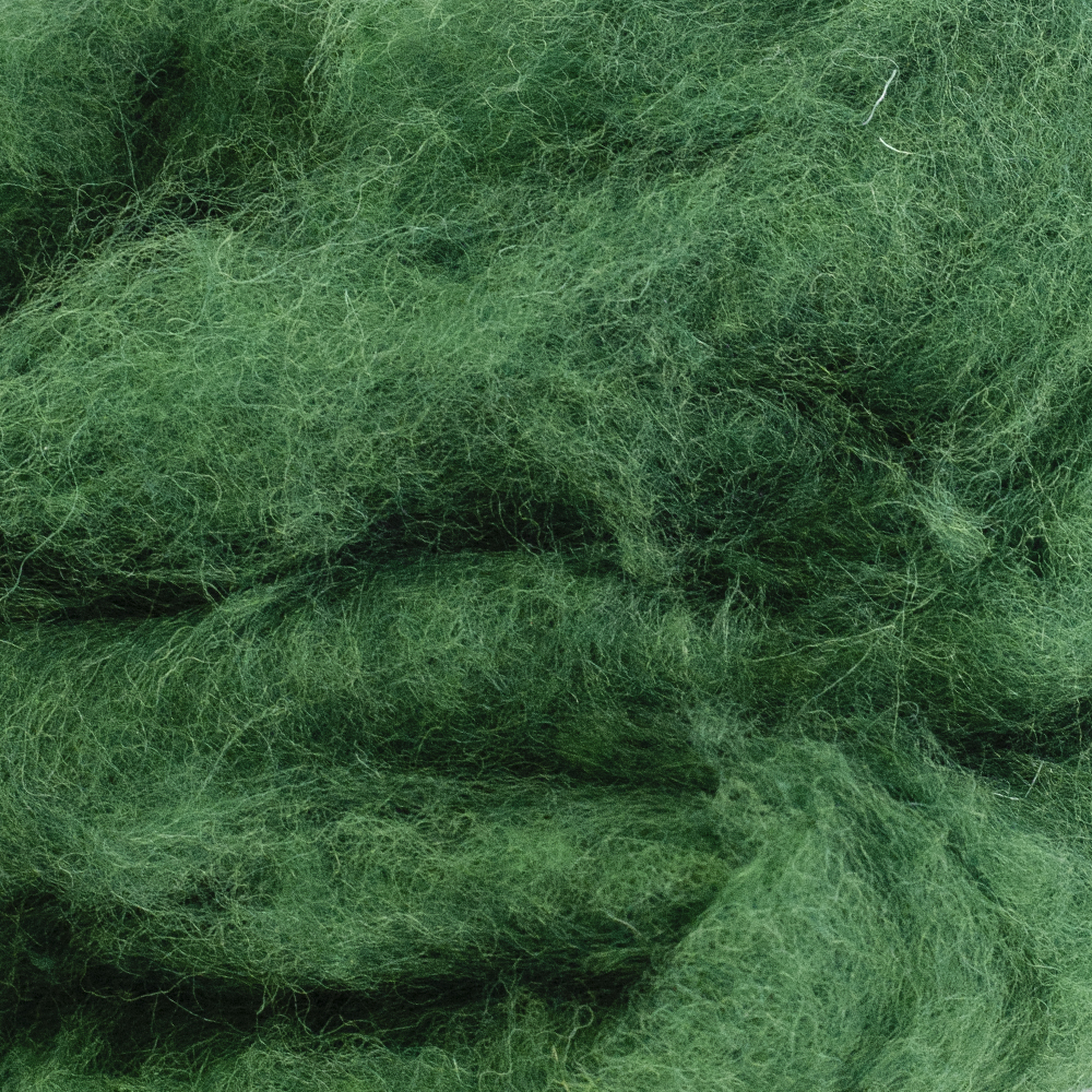 Шерсть-кардочос новозеландская темно-зеленая 27 мкм 25 г, К5007