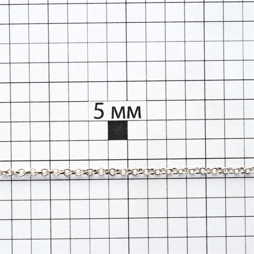 Ланцюг мельхіорового кольору дрібний ролло 2х2х0,6 мм