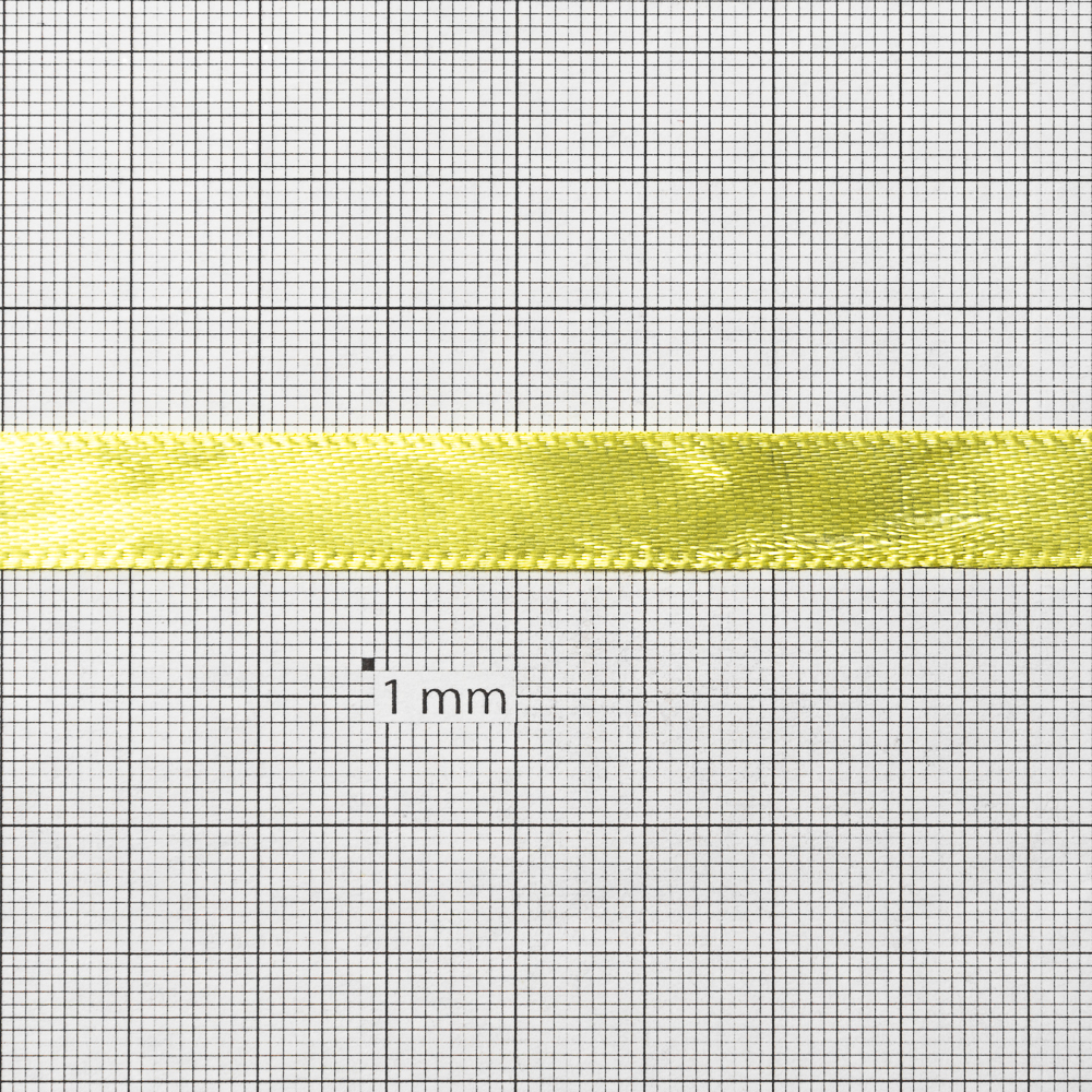 Лента атласная 10 мм желтая 1 метр