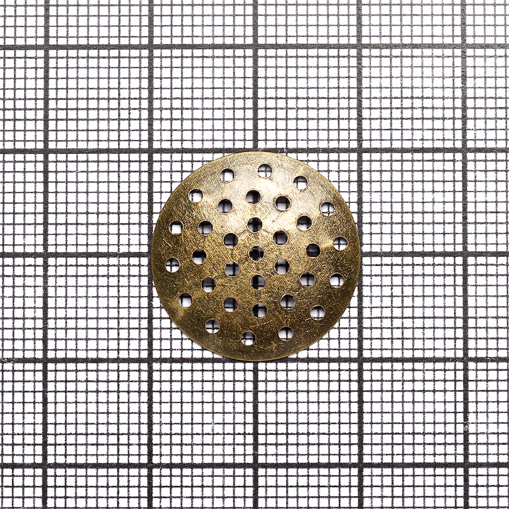 Кругла решітчаста основа для брошки, бронза, 20 мм