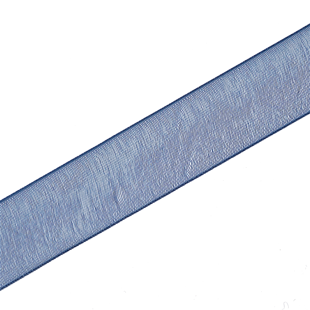 Стрічка з органзи 20 мм синя 1 метр