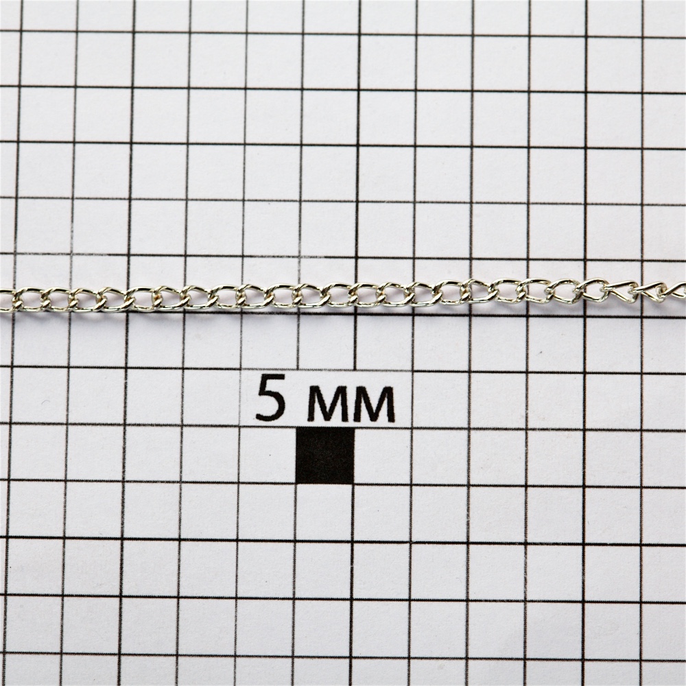 Цепь мельхиоровая мелкая панцирная 2х3,2х0,5 мм