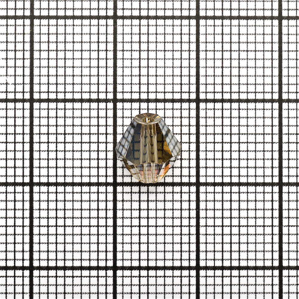 Кришталева намистина біконус 8 мм сіра прозора