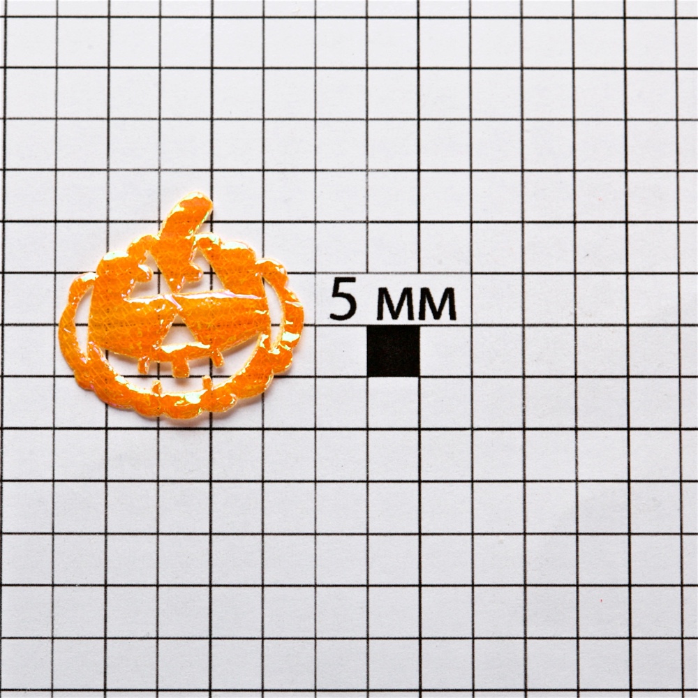 Текстильный дутый элемент Тыква оранжевая 23 мм