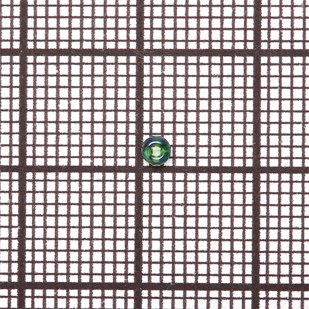 Бисер круглый мелкий 12 (1,8 мм) зеленый прозрачный радужный 9574