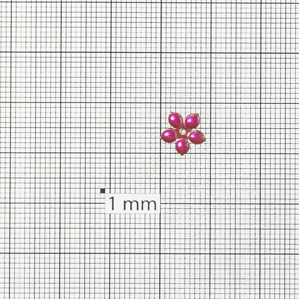 Паєтки 10 мм квіти малинові райдужні 5 гр