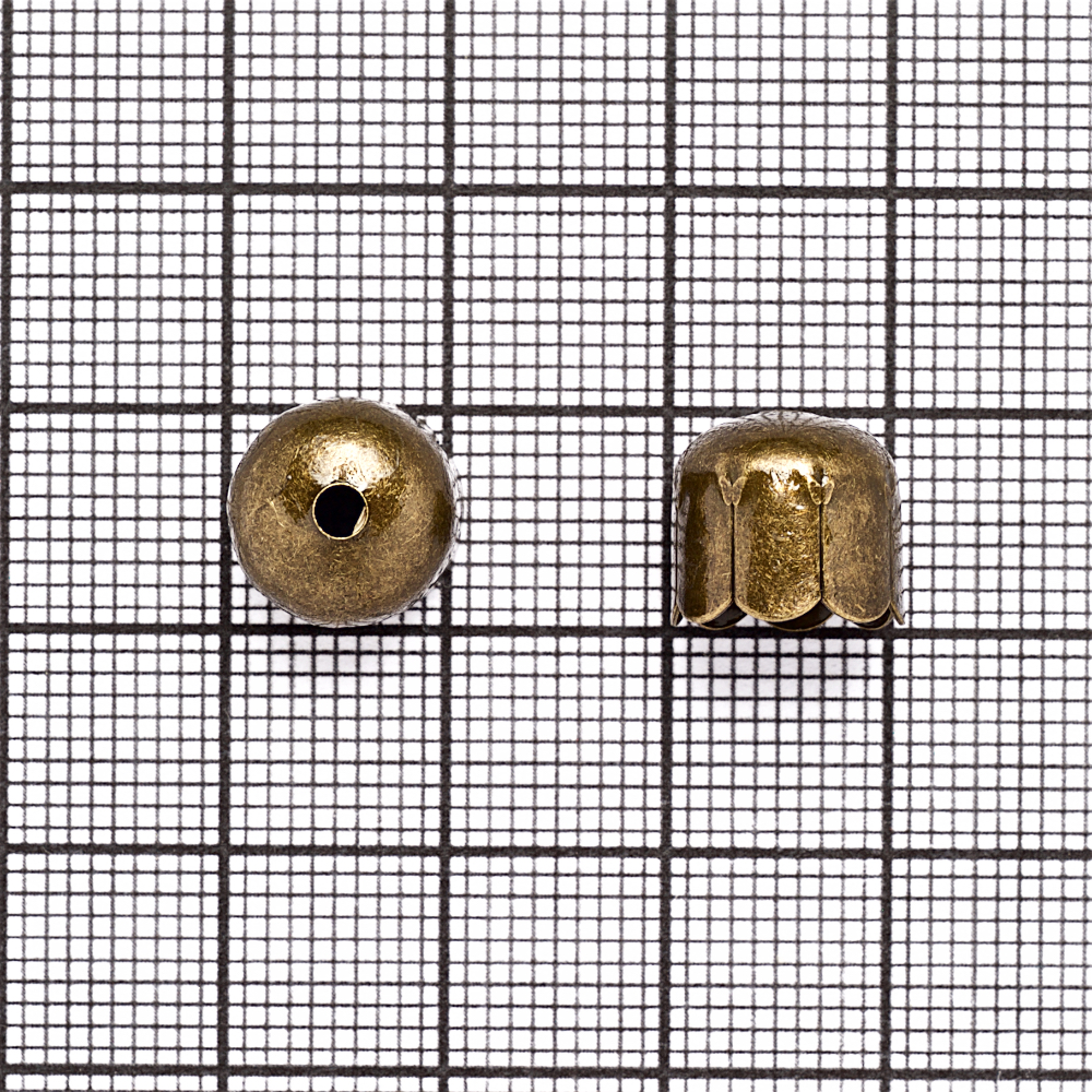 Ковпачок циліндричний 10х10 мм 8-пелюстковий бронзовий