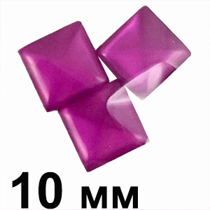 Пластиковые кабошоны фиолетовый квадрат 10 мм глаз