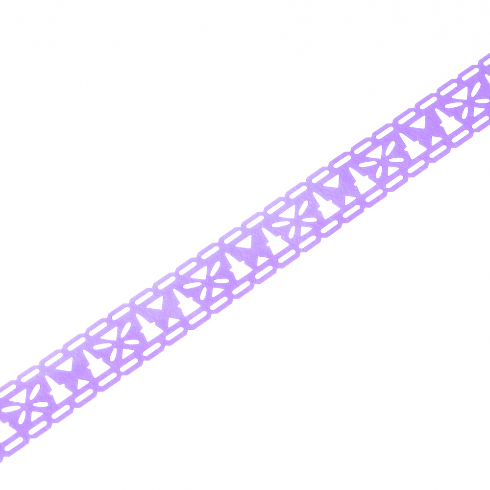 Скотч с узором 15 мм, 1м фиолетовый