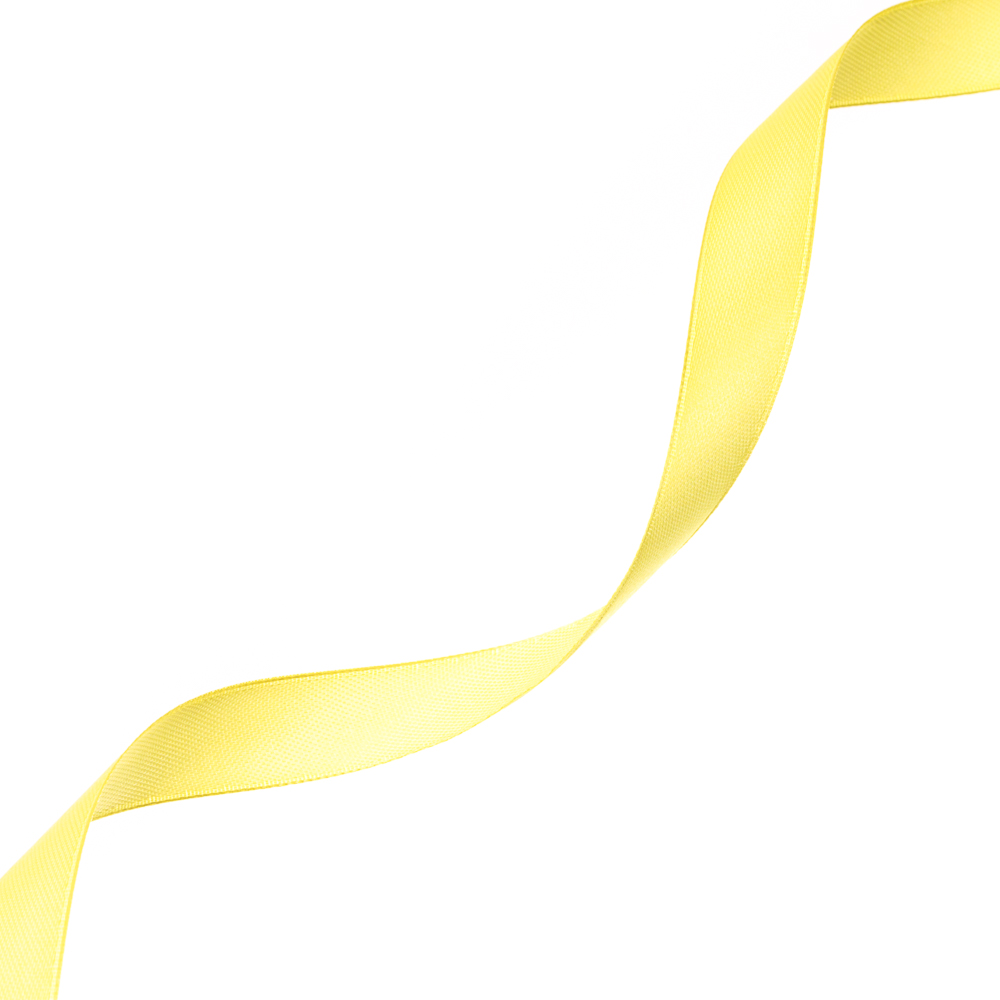 Лента атласная 14 мм желтая
