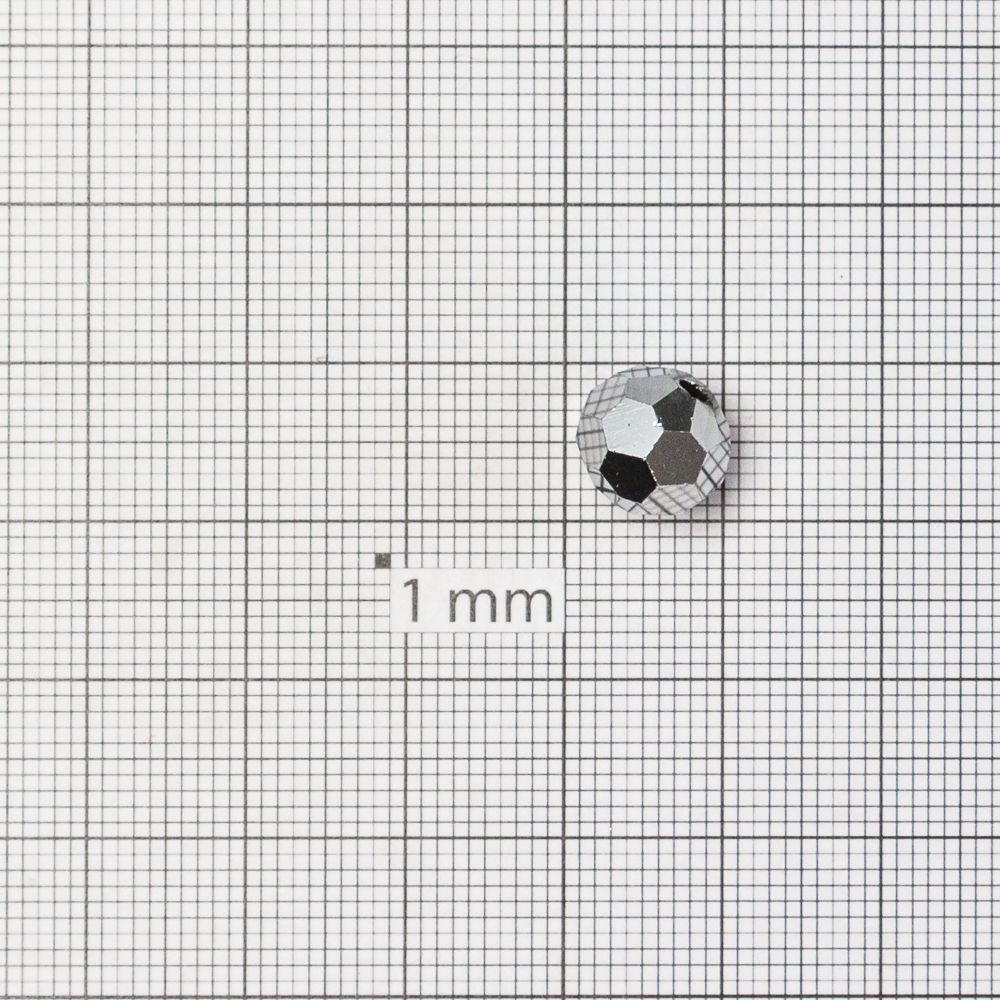 Хрустальная бусина круглая 10 мм серебристая металлик