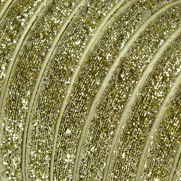 Лента бархатная 10 мм цвет золото с люрексом 1 метр