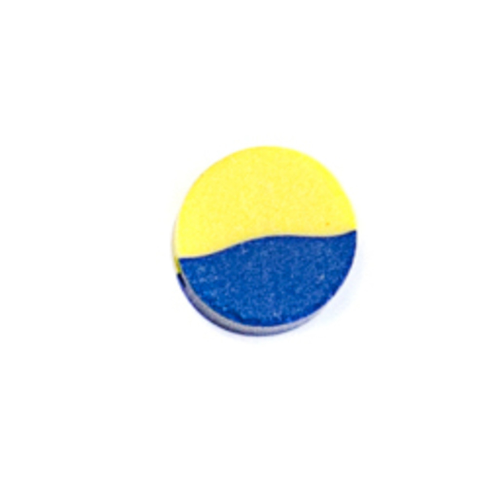 Бусина из полимерной глины круглая желто-синяя 10 мм