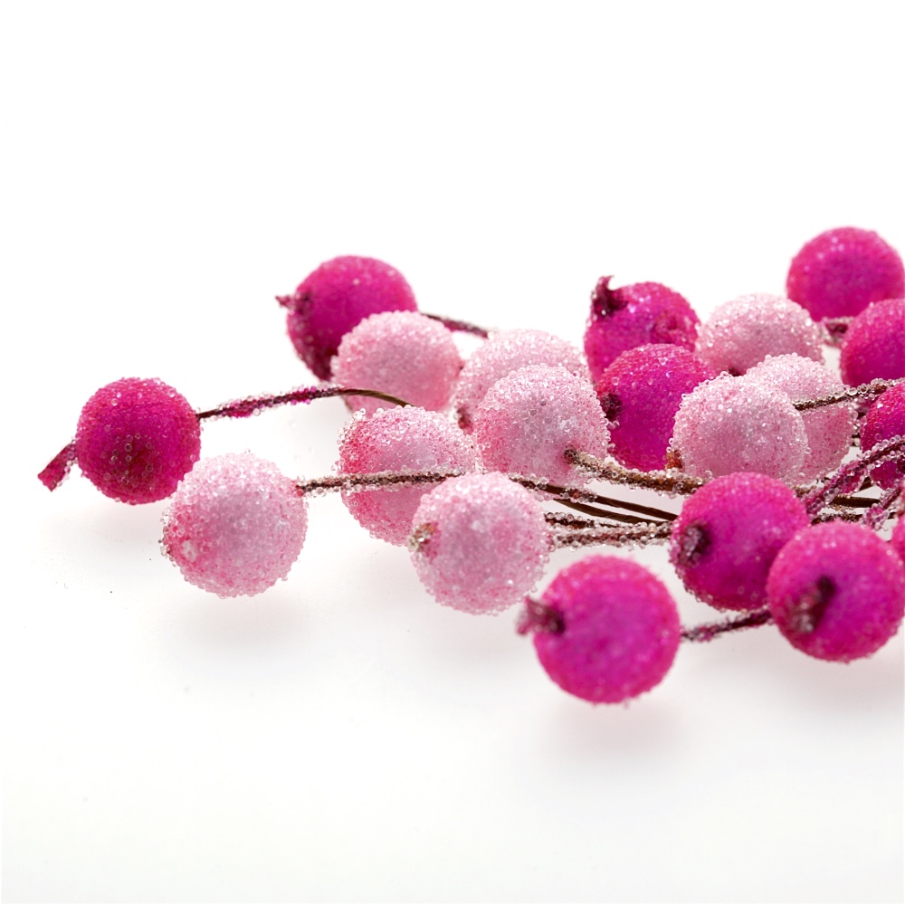 Декоративный элемент Ягода в сахаре розовая