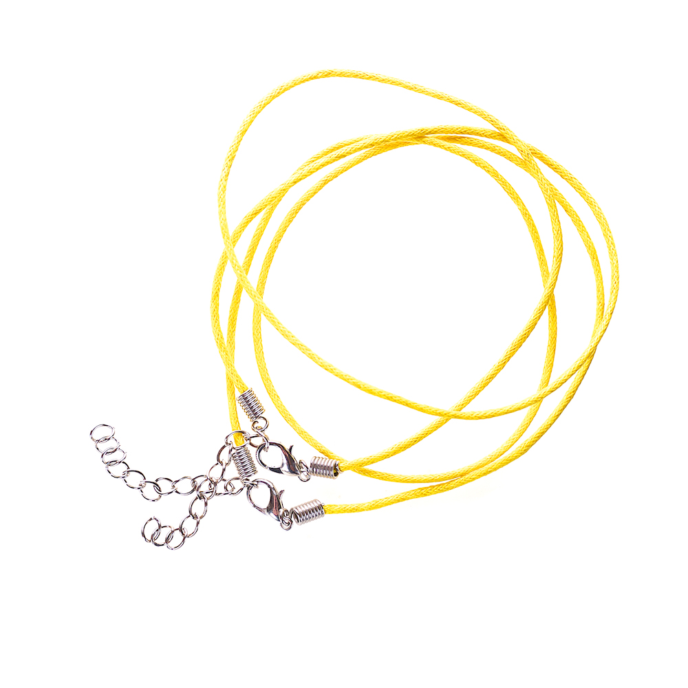 Плетёный шнур для кулона, хлопок, жёлтый