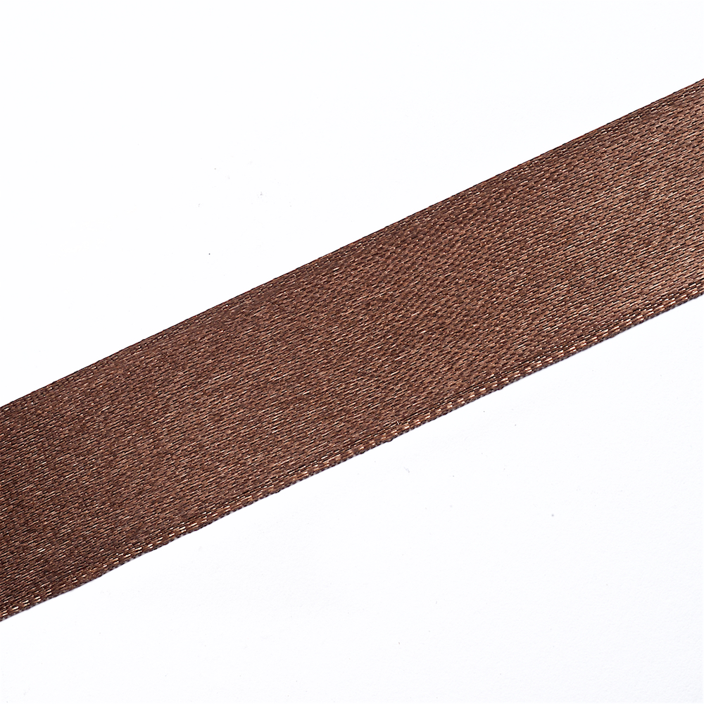 Лента атласная 20 мм коричневая 1 метр