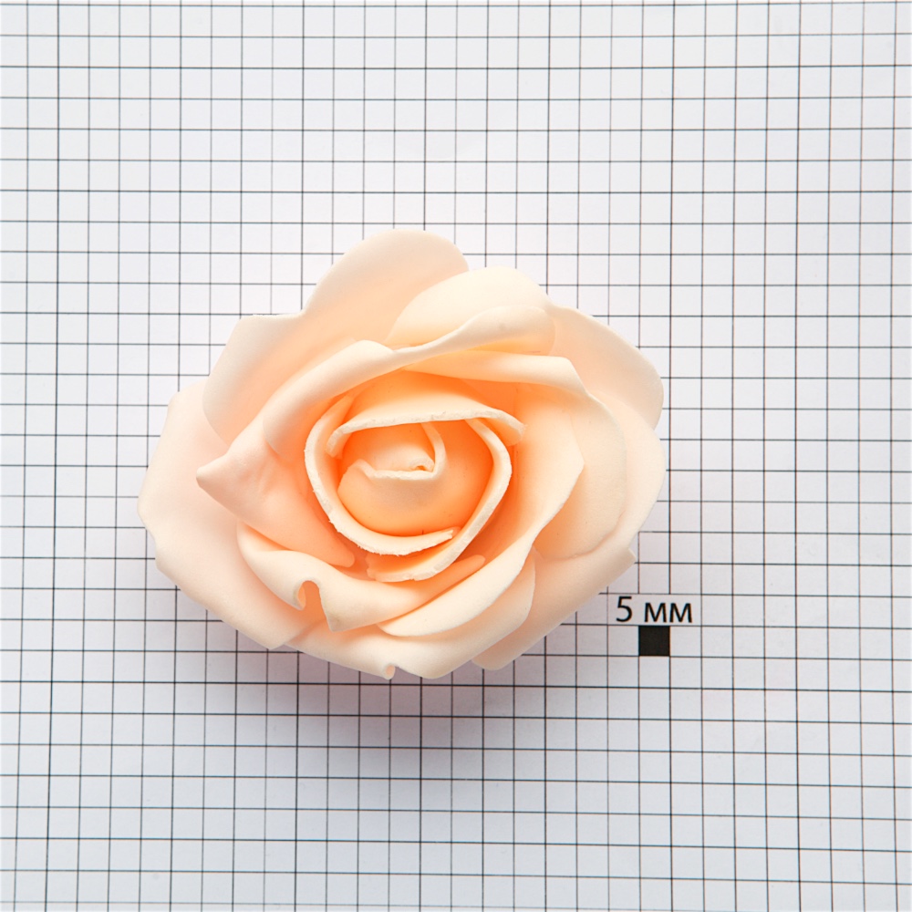 Искусственная роза, персиковая, 75 мм 1 штука