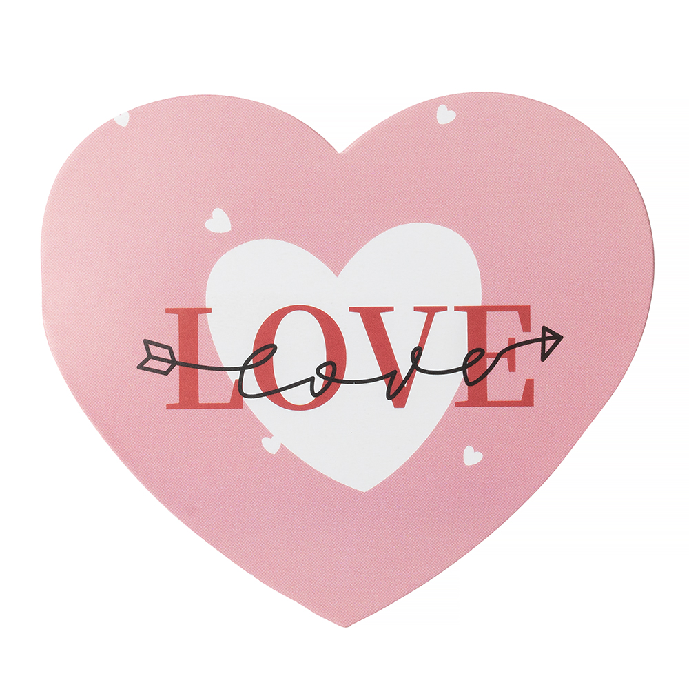 Открытка Валентинка 9х8 см Сердце Love микс цветов 1 шт