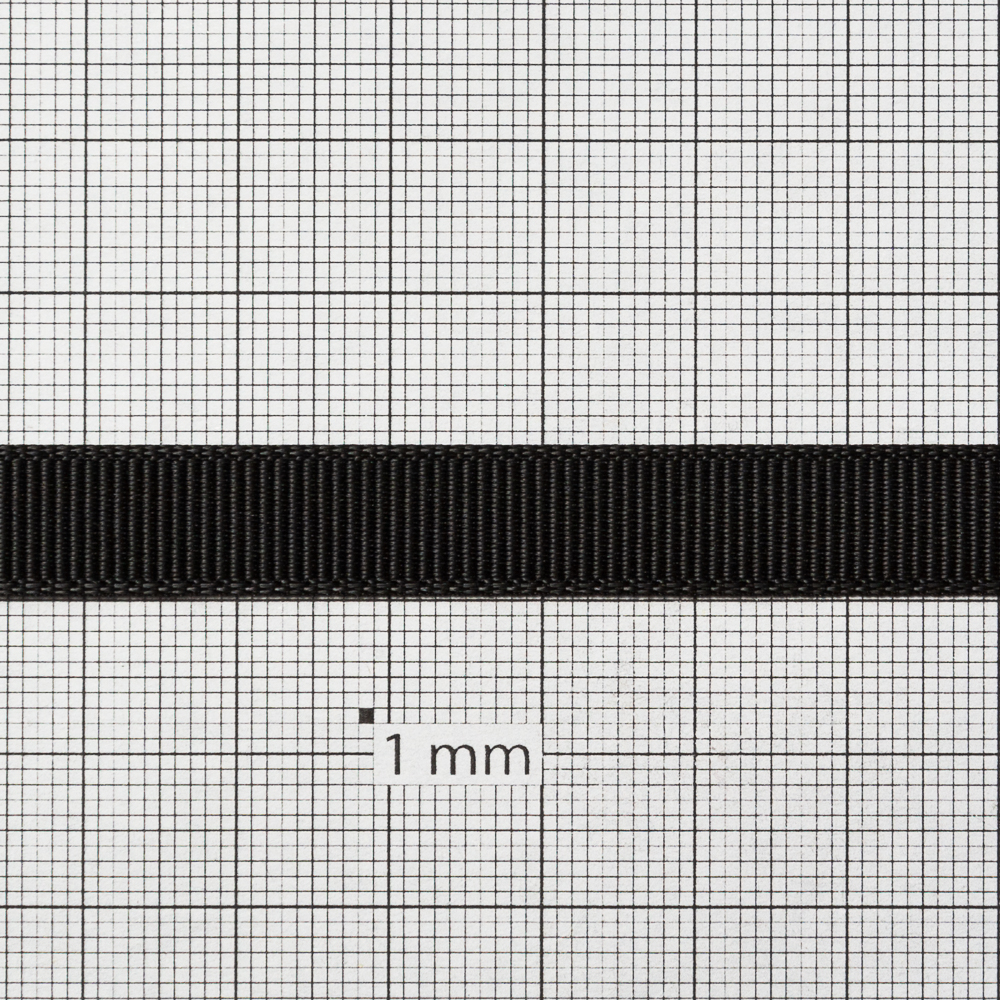Лента репсовая 10 мм черная 1 метр