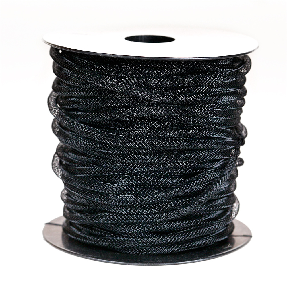 Шнур нейлоновый плетёный 4 мм чёрный 1 метр