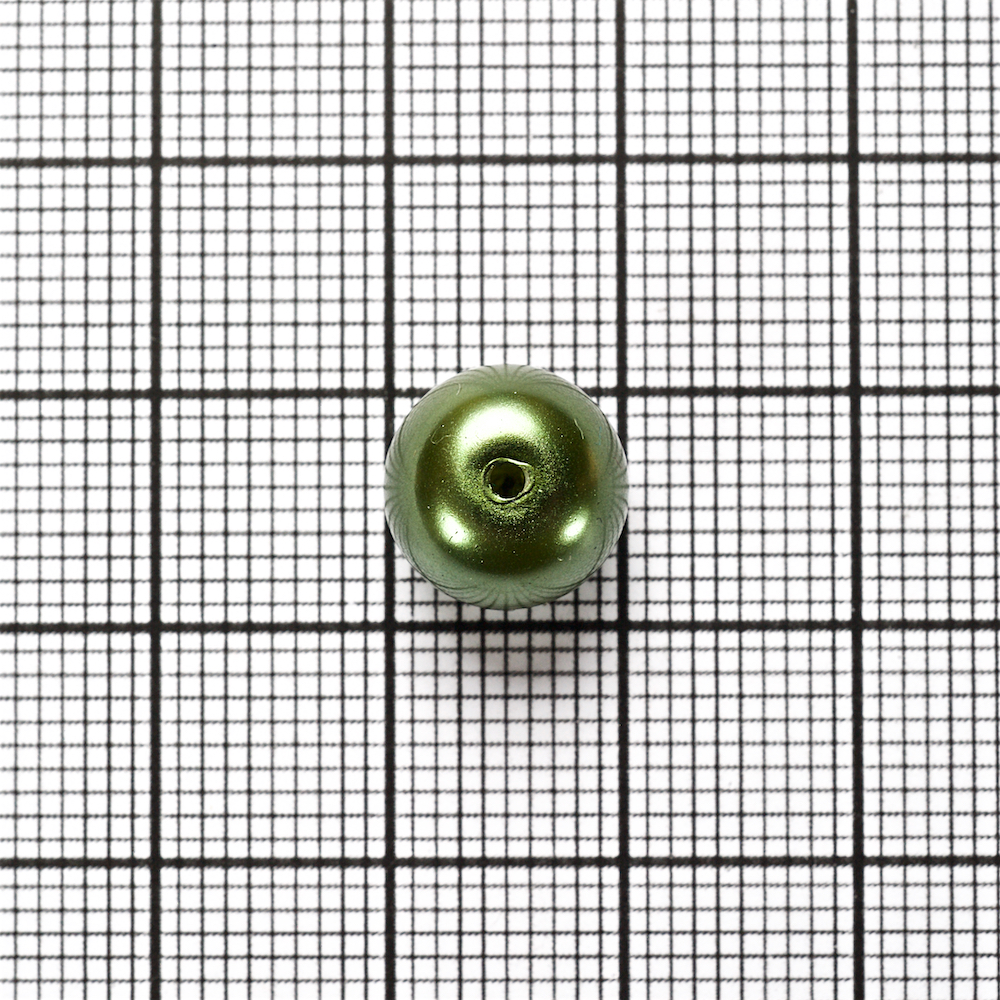 Жемчуг стеклянный 10 мм тёмно-зеленый