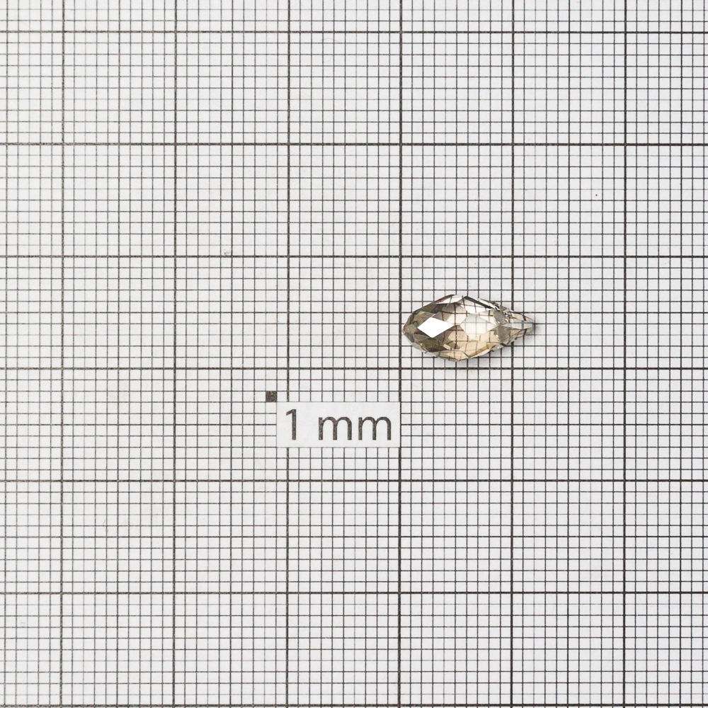 Хрустальная подвеска каплевидная длина 12 мм серая прозрачная