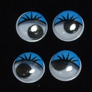 Пластиковые глазки 12 мм голубые круглые (уп.6 шт.)