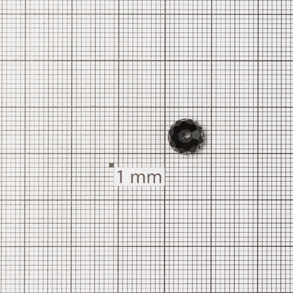 Хрустальная бусина рондель 8 мм черная