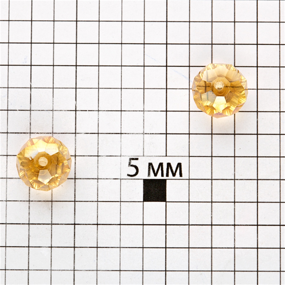 Кришталева намистина, золотиста, 12 мм