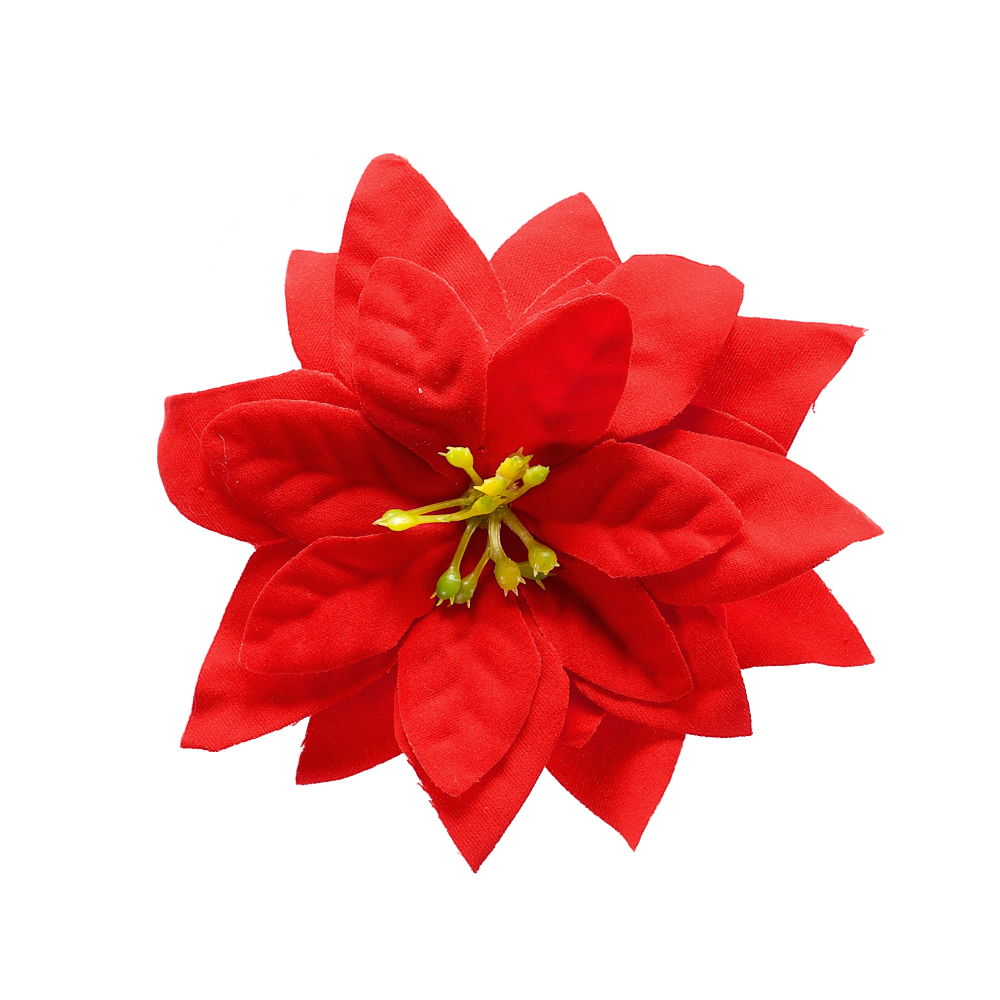 Искусственный цветок Рождественский красный 1 штука