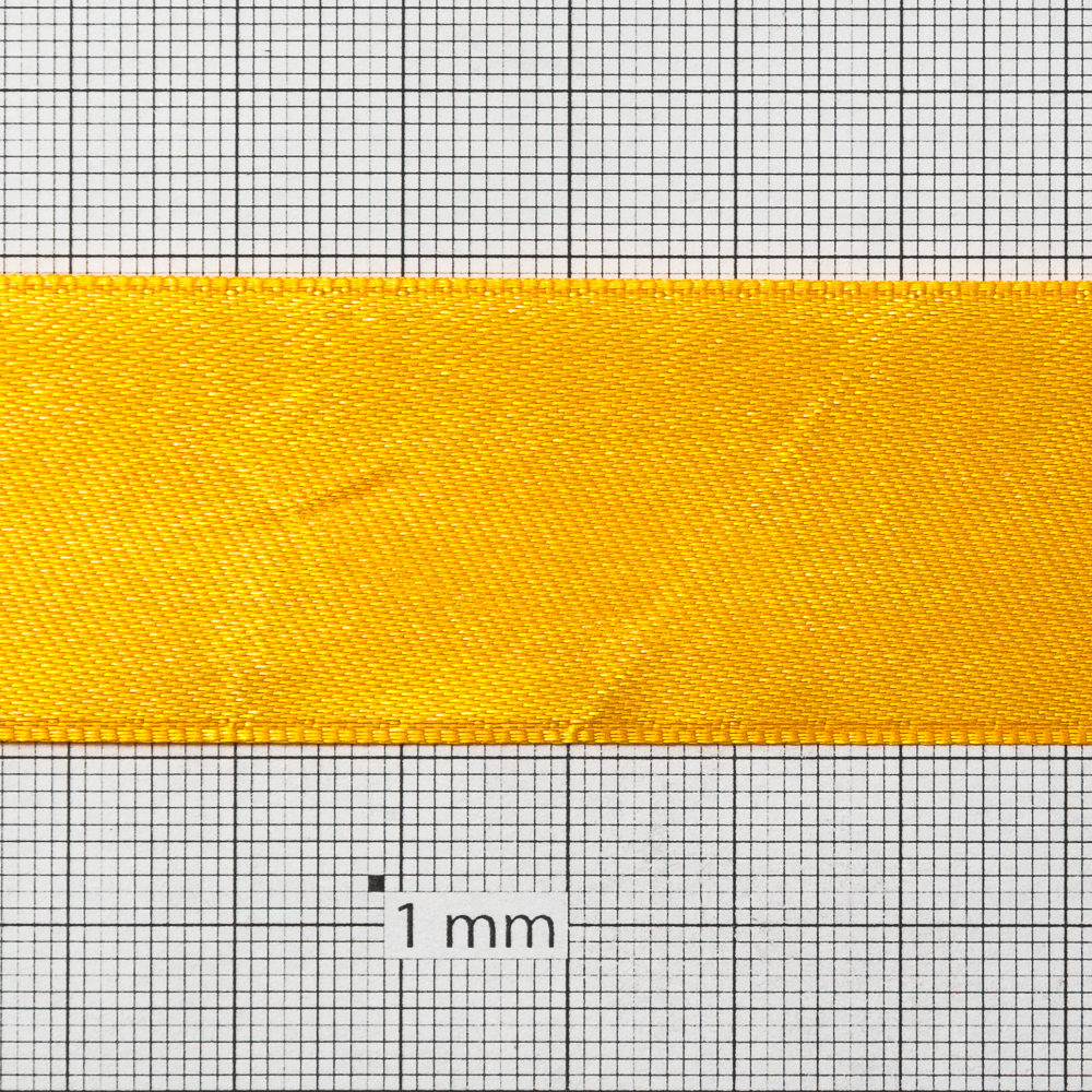 Стрічка атласна 30 мм жовта 1 метр