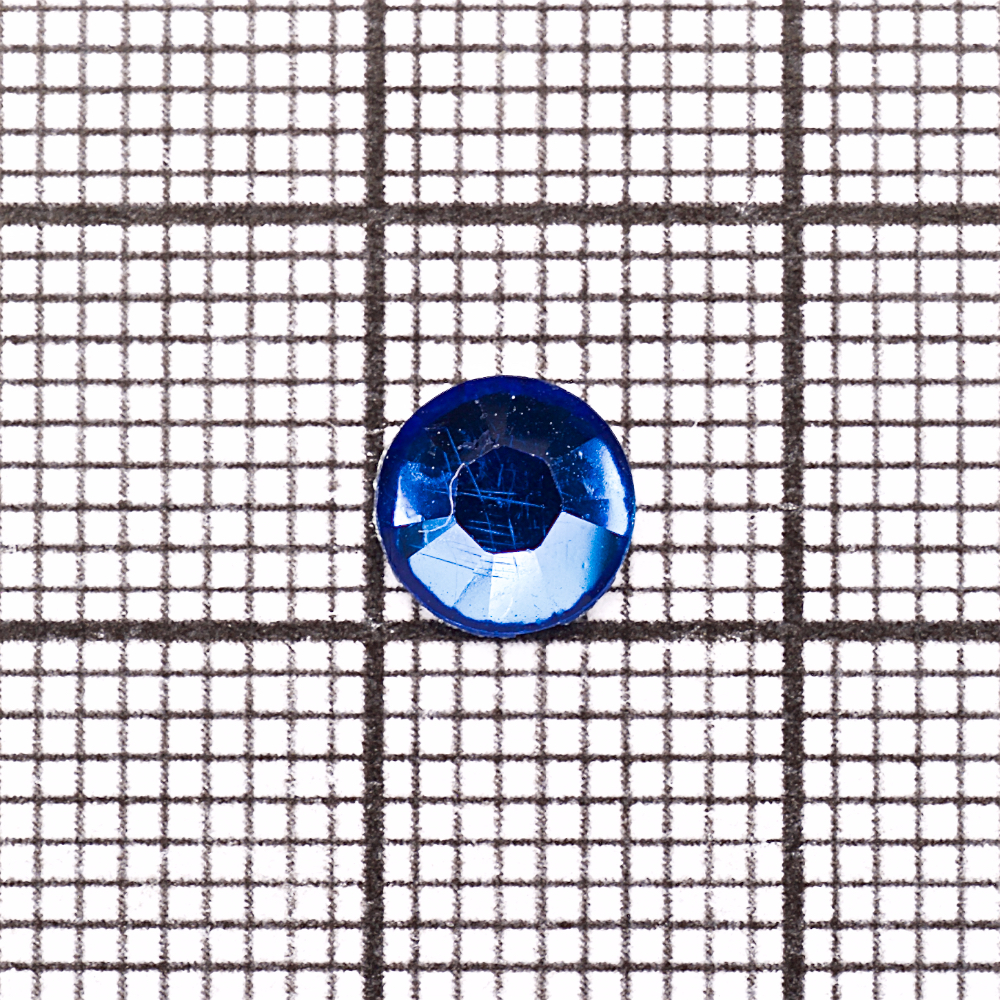 Стрази клейові пластикові 6 мм сині уп. 25шт