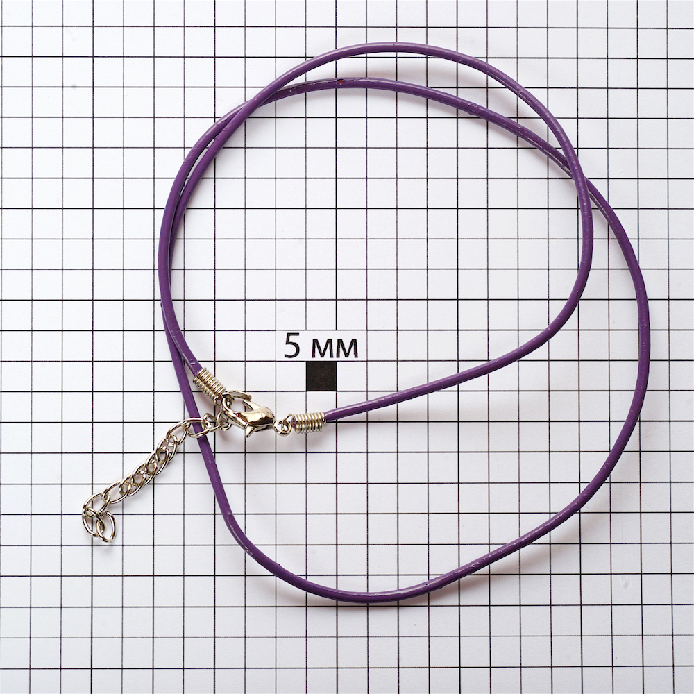 Основа для кулона тёмно-фиолетовая кожзам 1,5 мм