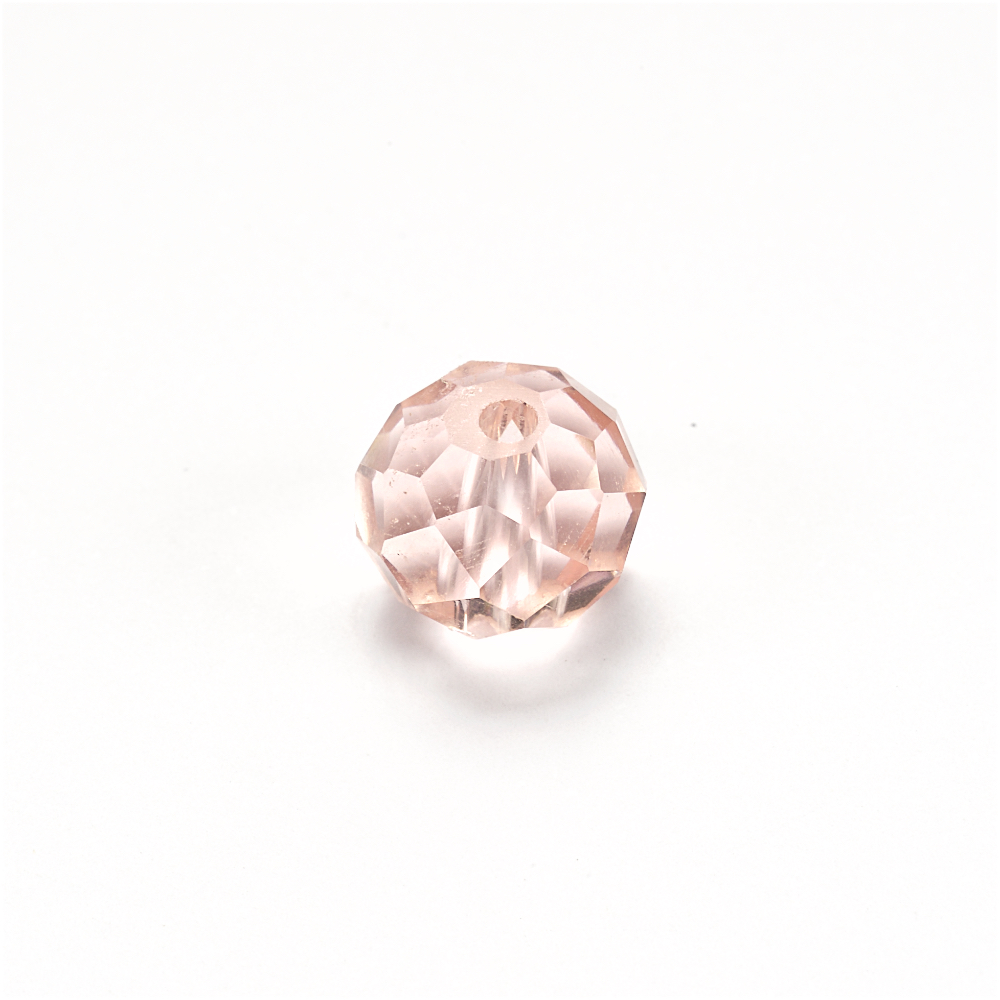 Хрустальная бусина рондель 10 мм розовая радужная