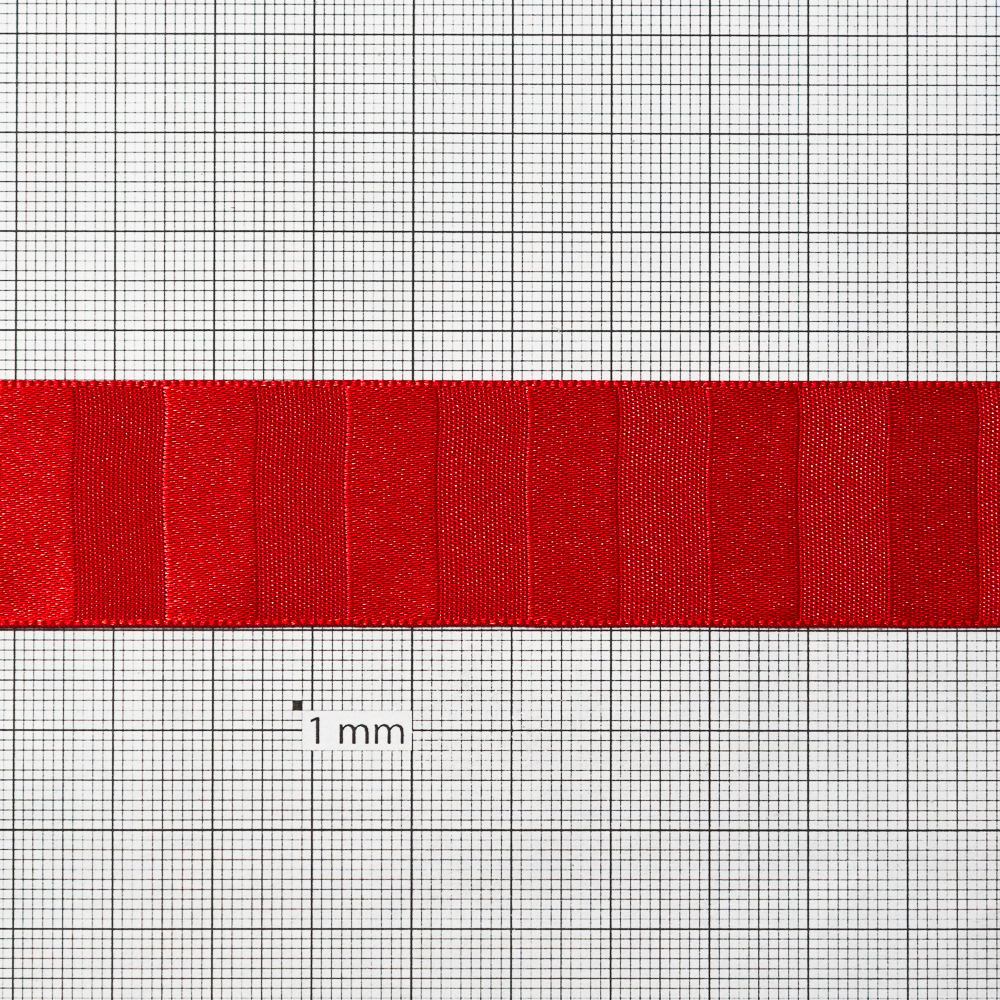 Лента атласная 25 мм полосатая красная