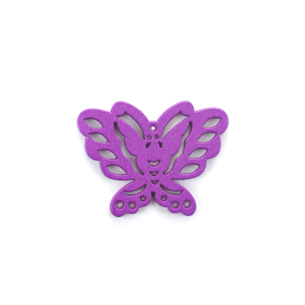 Деревянная подвеска Бабочка Фиолетовая