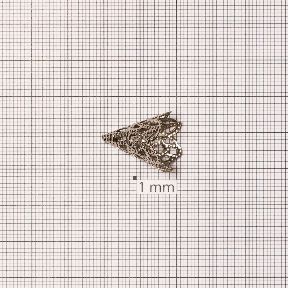 Конус ажурний конічний 20х17 мм 6-пелюстковий мельхіоровий