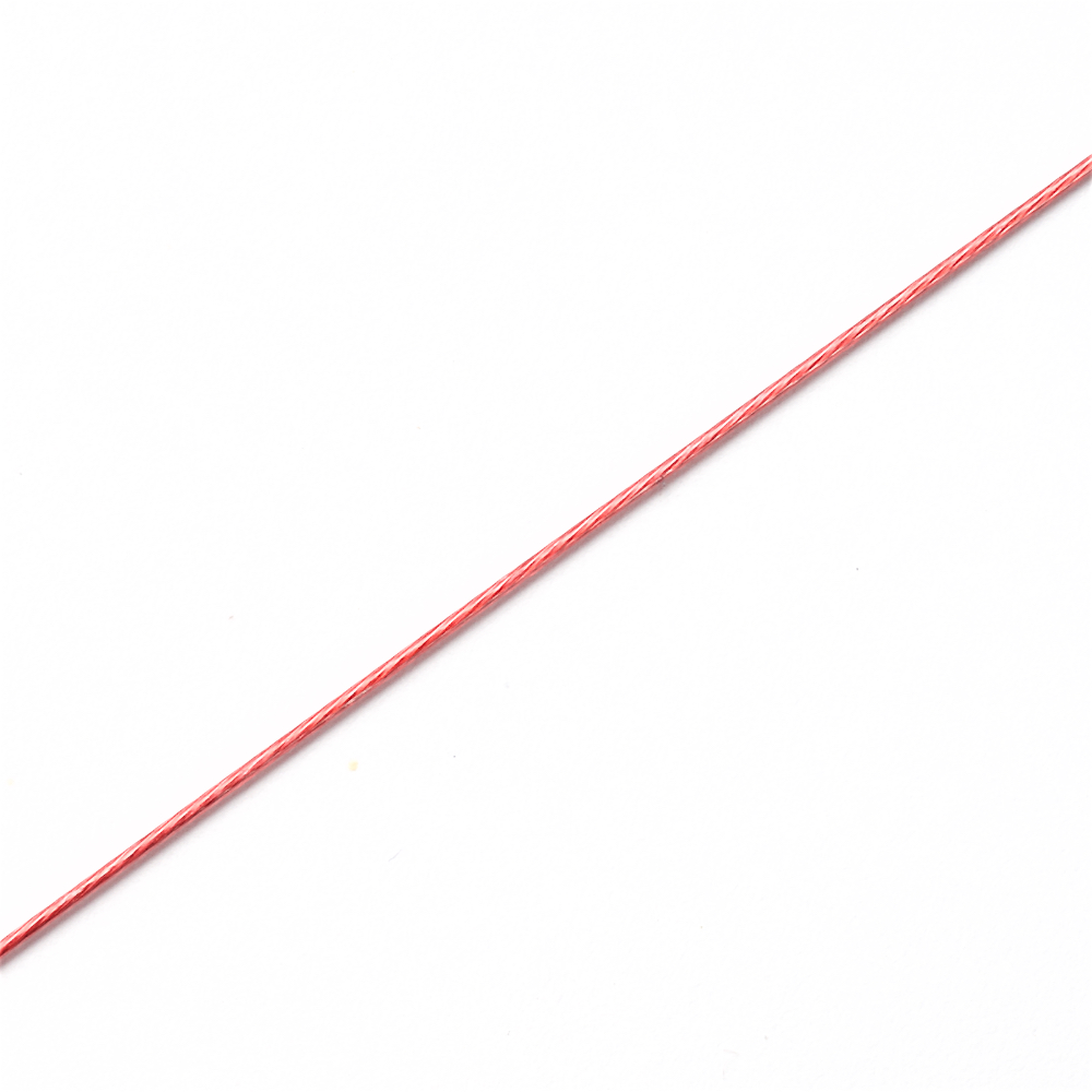 Металлизированная леска 0,38 мм красная 1 метр