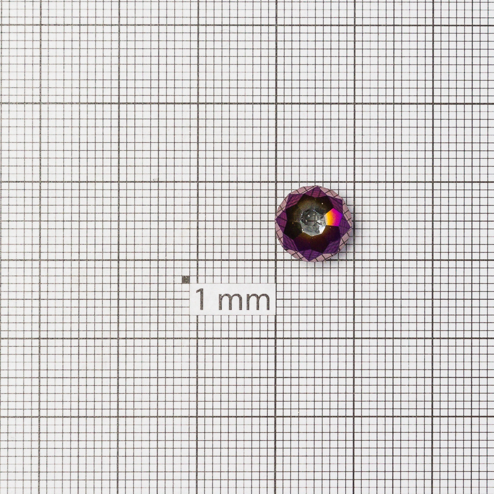 Хрустальная бусина рондель 10 мм фиолетовая бензольная