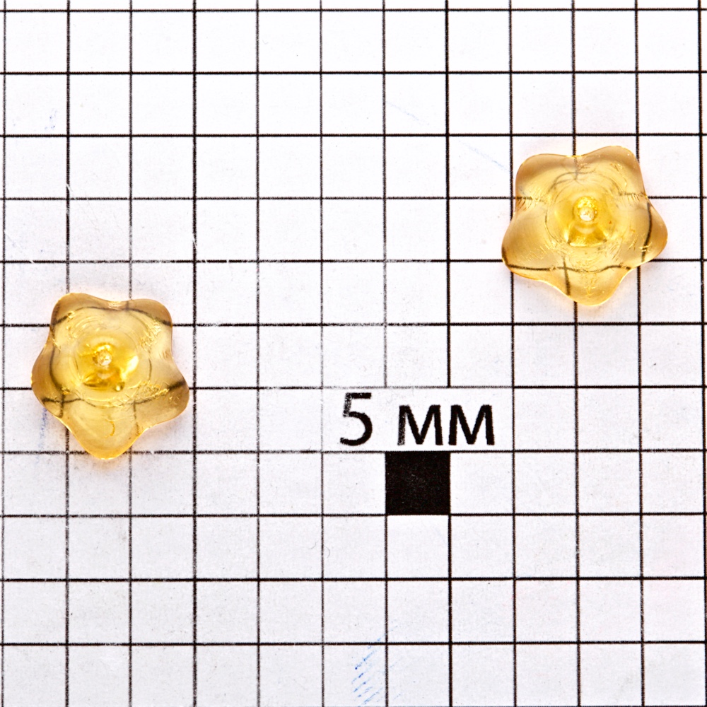 Чеські скляні намистини медови в формі квітки