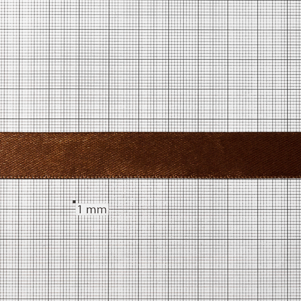Лента атласная 14 мм коричневая