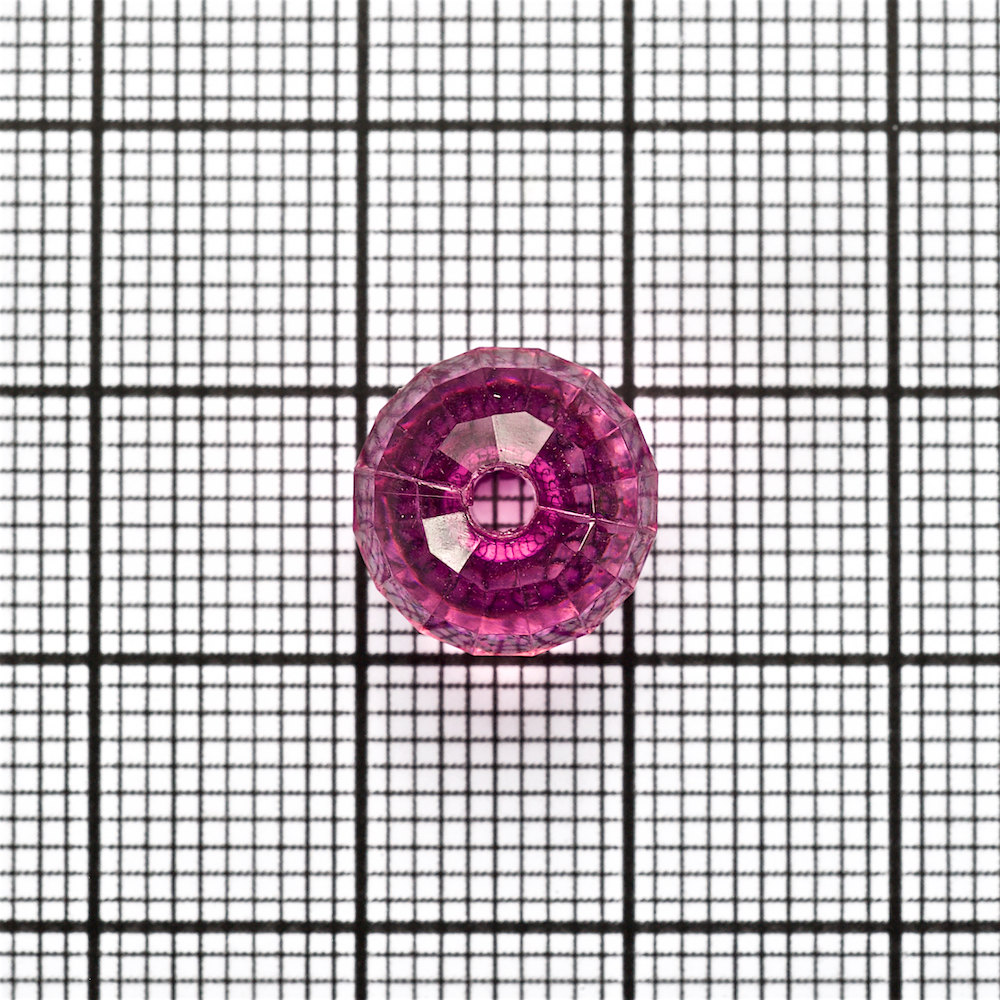 Пластиковый кристалл 12 мм круглый граненый микс