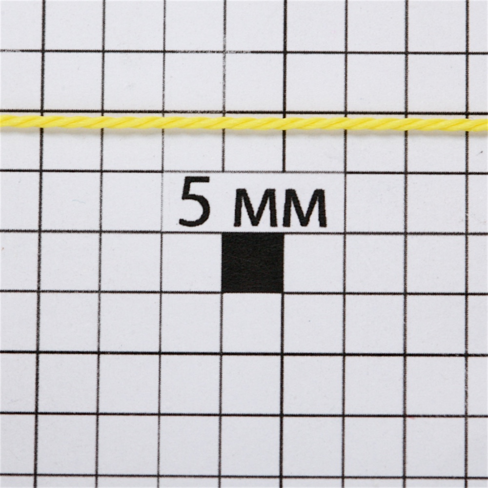 Шнур поліестеровий тайванський 1 мм жовтий 1 метр