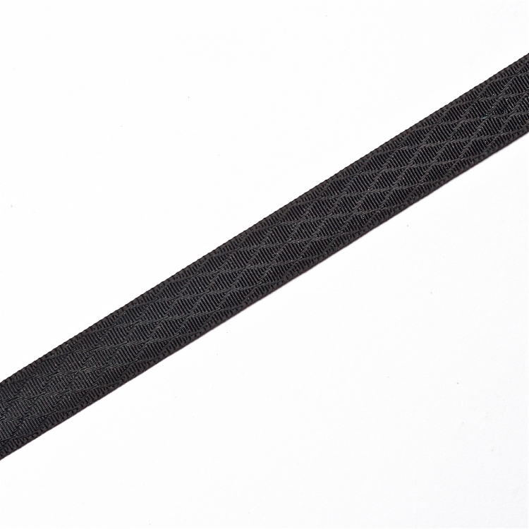 Стрічка атласна 10 мм ромбовидна чорна