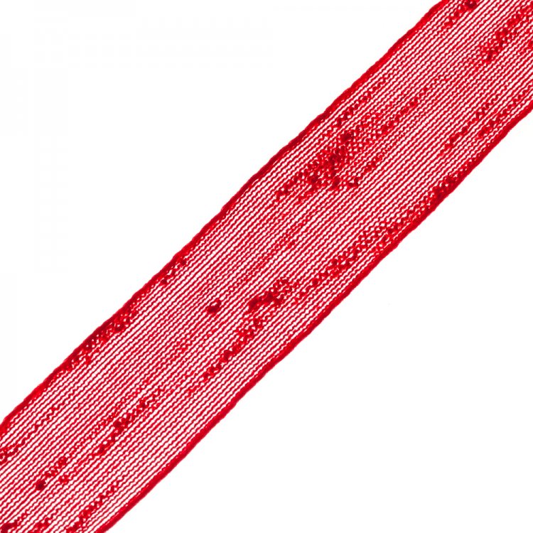 Лента джутовая 38 мм красная