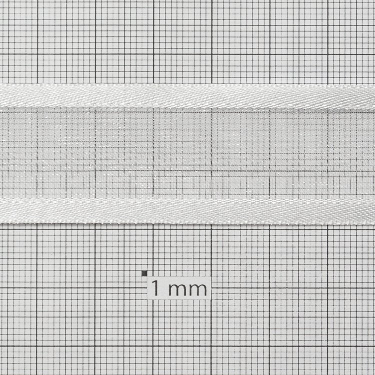 Стрічка з органзи з атласними краями 25 мм біла